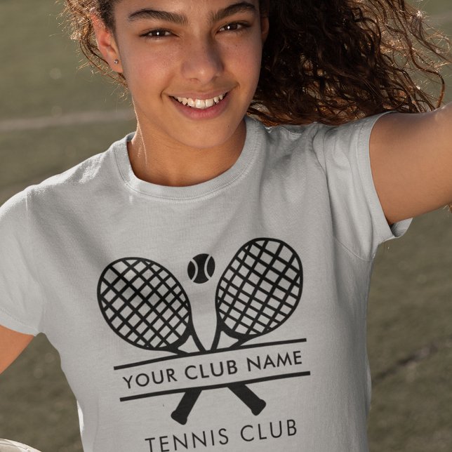 T-shirt Nom du club personnalisé Équipe de tennis Capitain (Lawn tennis club swag t-shirt Custom Players Tees)