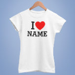 T-shirt Nom du coeur<br><div class="desc">Inscrivez votre nom ou votre texte sur le nom Section.</div>