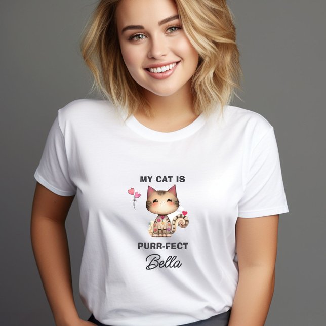 T-SHIRT NOM DU COEUR CHAT PURR-FECT (Créateur téléchargé)