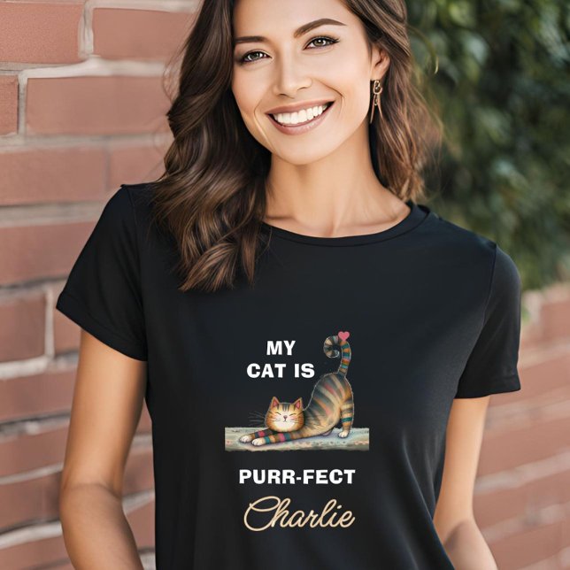 T-SHIRT NOM DU COEUR CHAT PURR-FECT (Créateur téléchargé)