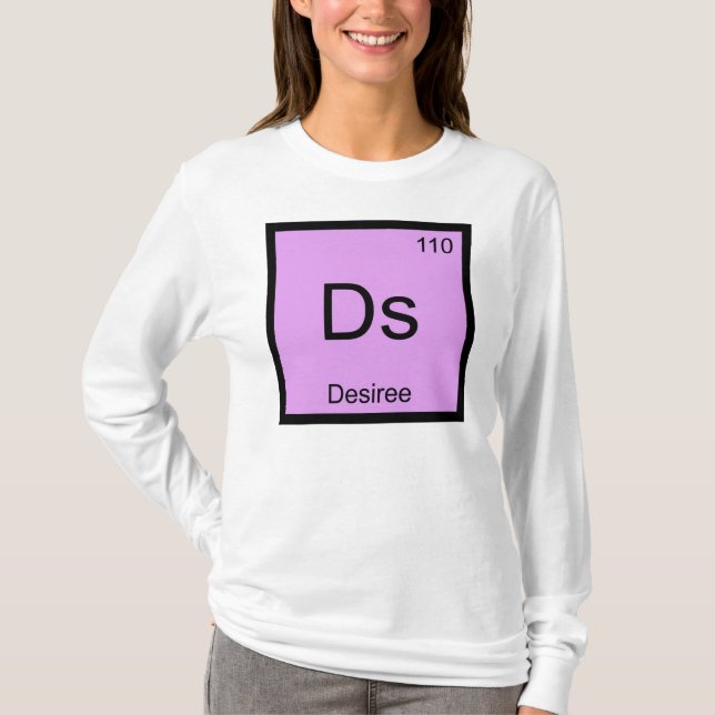 T-shirt Nom du desiree Élément de chimie Tableau périodiqu (Devant)