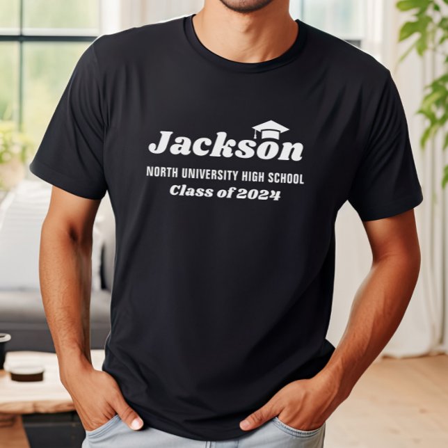 T-shirt Nom du diplômé École Promotion 2026 Noir (Créateur téléchargé)