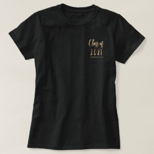 T-shirt Nom du diplômé Faux Gold Classe Brown de 2021