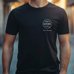 T-shirt Nom du logo de l'entreprise | Personnel d'entrepri<br><div class="desc">A simple custom black business template in a minimalist style which can be easily updated with your company logo and text. If you need any help personalizing this product,  please contact me using the message button below and I'll be happy to help.</div>