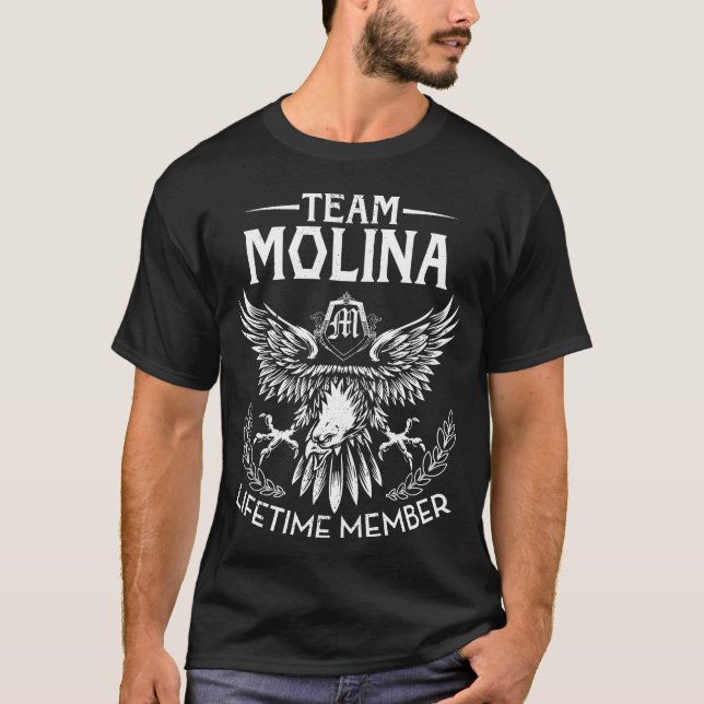 T-shirt Nom du membre à vie Team MOLINA (Devant)