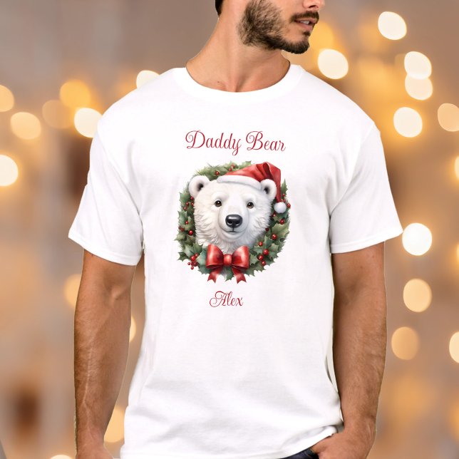 T-shirt Nom du pyjama de Noël de la famille de l'ours papa (Daddy Bear Family Matching Christmas Pajama Name T-Shirt)