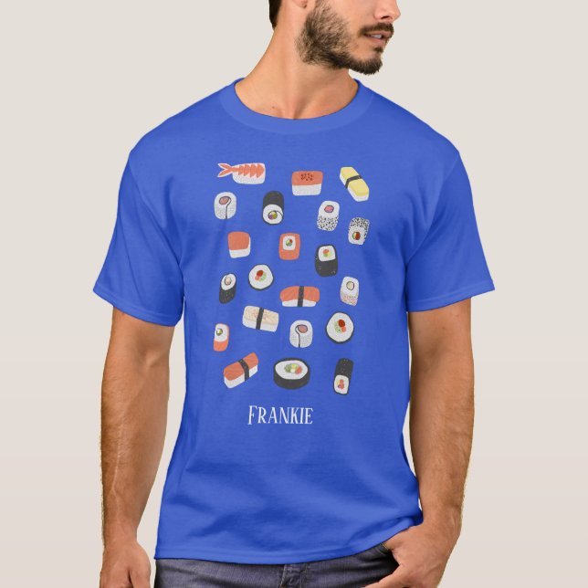 T-shirt Nom du rouleau Sushi Nigiri Sashimi Maki (Devant)