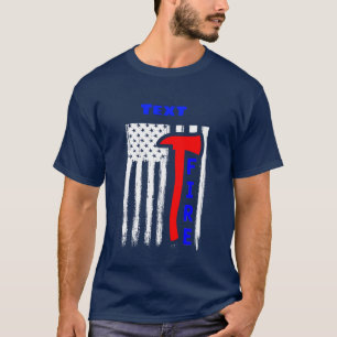 T-shirt Nom du service d'incendie du drapeau américain per