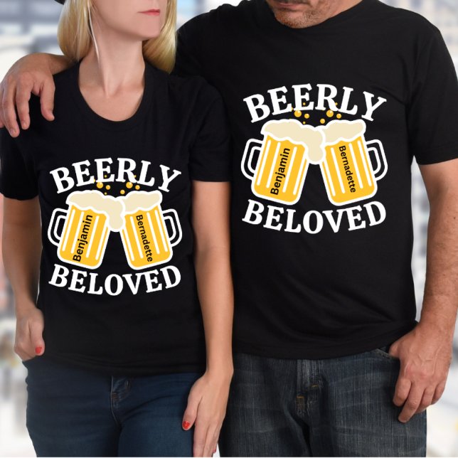 T-shirt Nom du texte correspondant Funny Beer Couple (Créateur téléchargé)