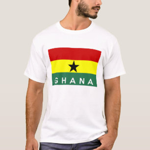 T-shirt nom du texte du drapeau du pays ghana