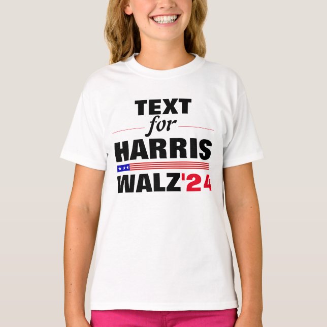T-shirt Nom du texte personnalisé pour Harris Walz 2024 El (Devant)