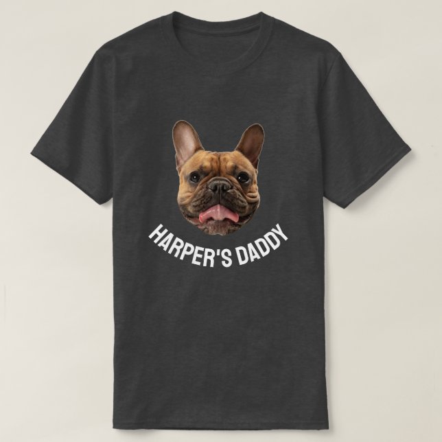 T-shirt Nom du visage du chien Daddy Chien personnalisé Pr (Design devant)