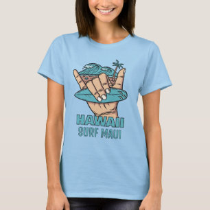 T-shirt Nom et emplacement personnalisés Surf Shaka