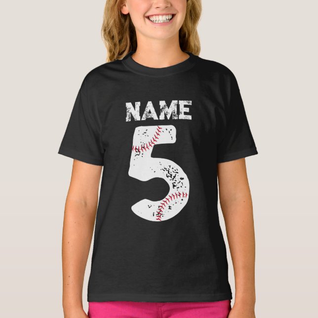 T-shirt Nom et numéro 5 Baseball, Baseball Team (Devant)