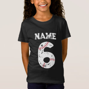 T-Shirt Nom et numéro 6 Baseball, Baseball