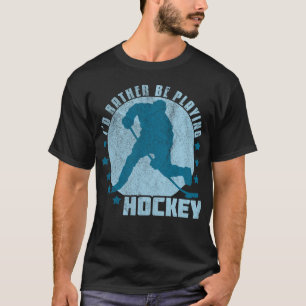 T-shirt Nom et numéro Je préfère jouer au hockey