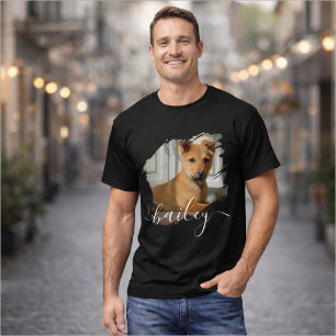 T-shirt Nom et photo de typographie moderne simple et cool