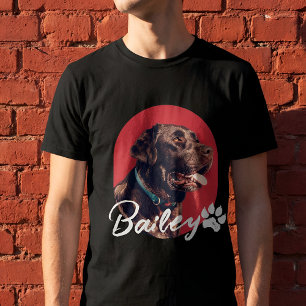 T-shirt Nom et photo de typographie rouge moderne et cool