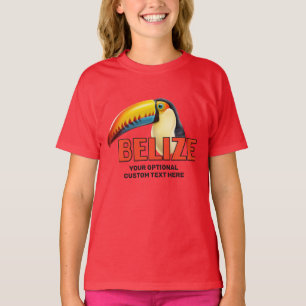 T-shirt Nom et texte personnalisés BELIZE Toucan