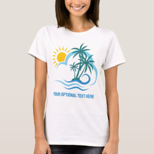 T-shirt Nom et texte personnalisés Îles tropicales