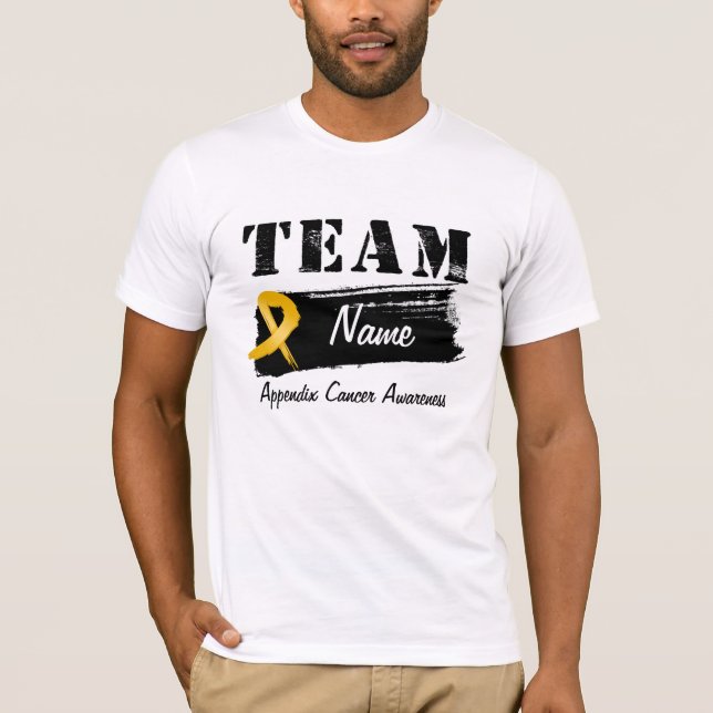T-shirt Nom fait sur commande d'équipe - Cancer d'annexe (Devant)