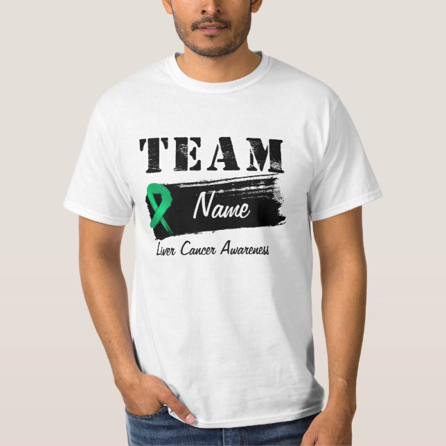 T-shirt Nom fait sur commande d'équipe - Cancer de foie (Devant)