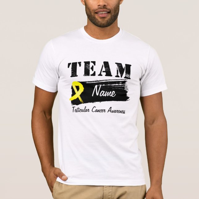 T-shirt Nom fait sur commande d'équipe - cancer du (Devant)