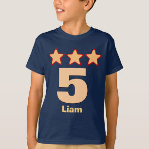 T-shirt Nom fait sur commande V03H de grand nombre de 5