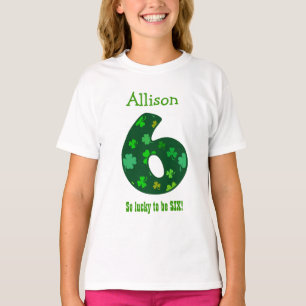 T-shirt Nom fait sur commande V08 de nombre de shamrock de