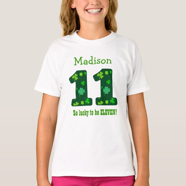 T-shirt Nom fait sur commande V10C de nombre de shamrock (Devant)