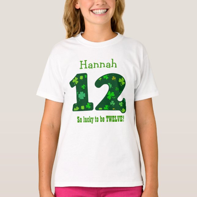 T-shirt Nom fait sur commande V10D de nombre de shamrock (Devant)