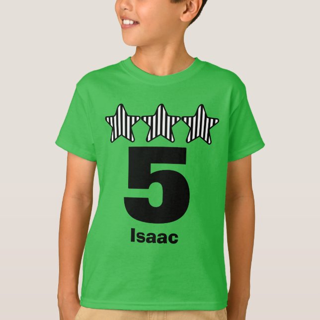 T-shirt Nom fait sur commande V25 de grand nombre de 5 (Devant)