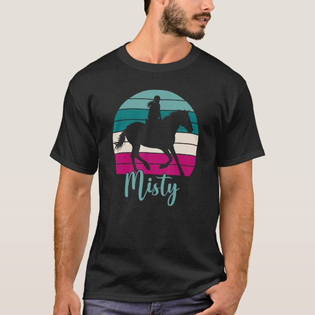 T-shirt Nom Fille Equestrian Misty Horse (Devant)