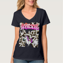 Nom Graffiti Sandra & T Shirt de licorne qui péte