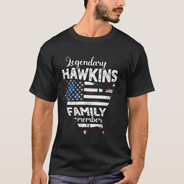 T-shirt Nom Hawkins US Flag Hawkins Nom Hawkins (Devant)