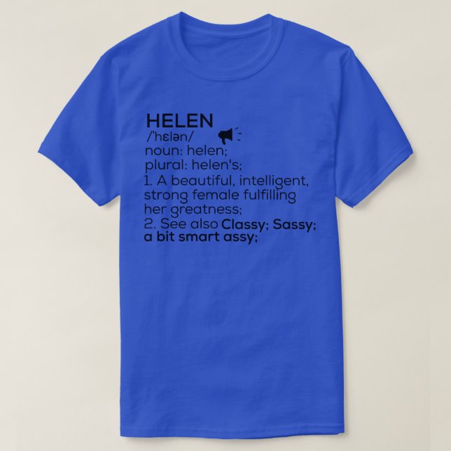 T-shirt Nom Helen Définition Helen Nom Femme Helen (Design devant)