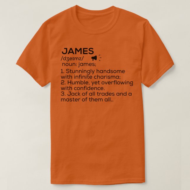 T-shirt Nom James Définition James Signification Nom James (Design devant)