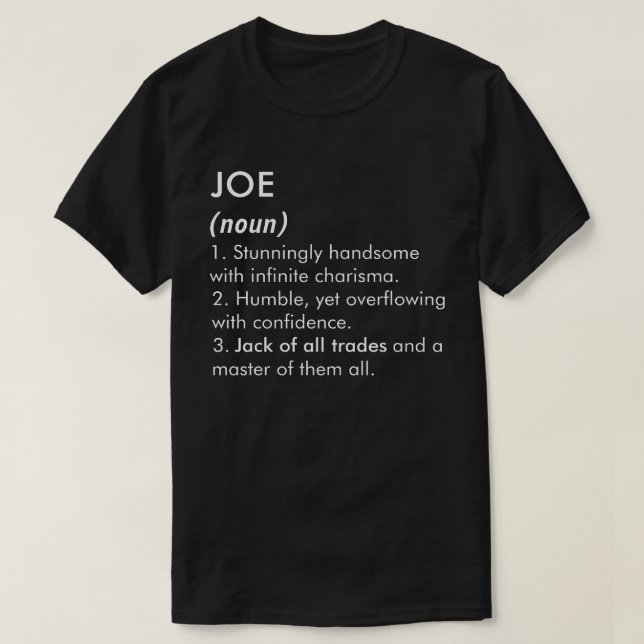 T-shirt Nom Joe, Nom modifiable, Nom personnalisé (Design devant)