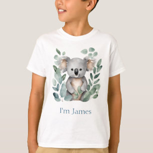T-shirt Nom jumeau personnalisé Aquarelle Koala Ours