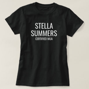 T-shirt Nom Moderne en Grandes Lettres Noires & Logo