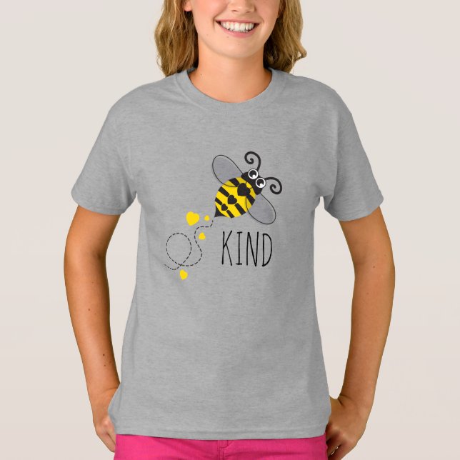 T-shirt Nom noir d'abeille de coeurs d'enfants ou fait sur (Devant)