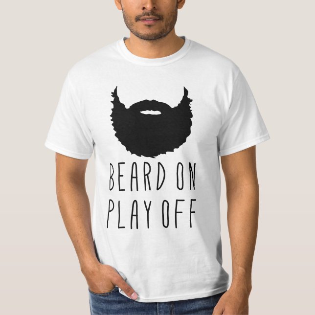 T-shirt Nom Numéro Retour Imprimer, Hockey Playoff Beard T (Devant)
