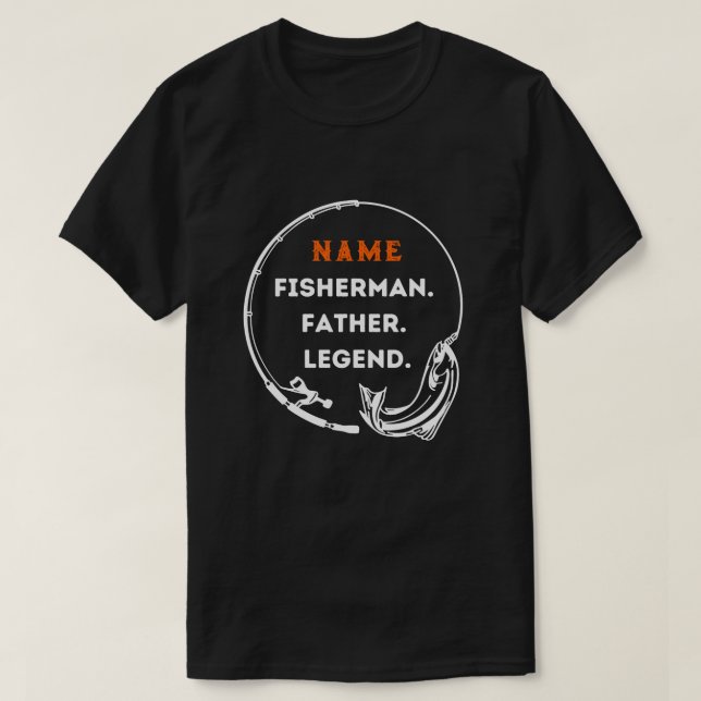 T-shirt Nom Pêcheur père légende Pêche bâton papa Cadeau (Design devant)