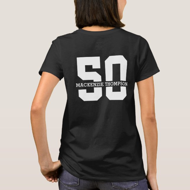T-shirt Nom personnalisé 50e anniversaire Moderne (Dos)