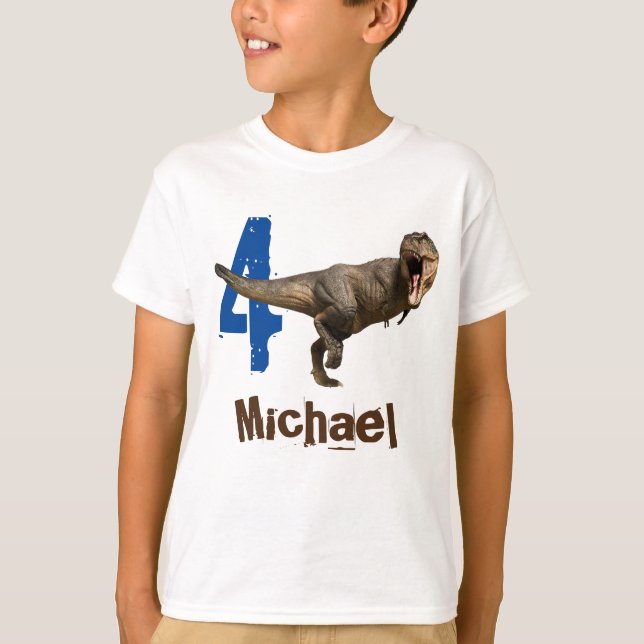 T-shirt Nom personnalisé Age T-Rex Tyrannosaurus (Devant)