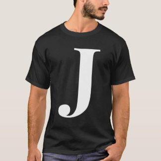 T-shirt Nom personnalisé Alphabet Lettre initiale J