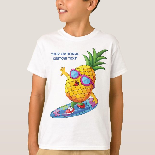 T-shirt Nom personnalisé, ananas à navigation de texte (Devant)