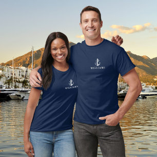 T-shirt Nom personnalisé Ancre de bateau nautique