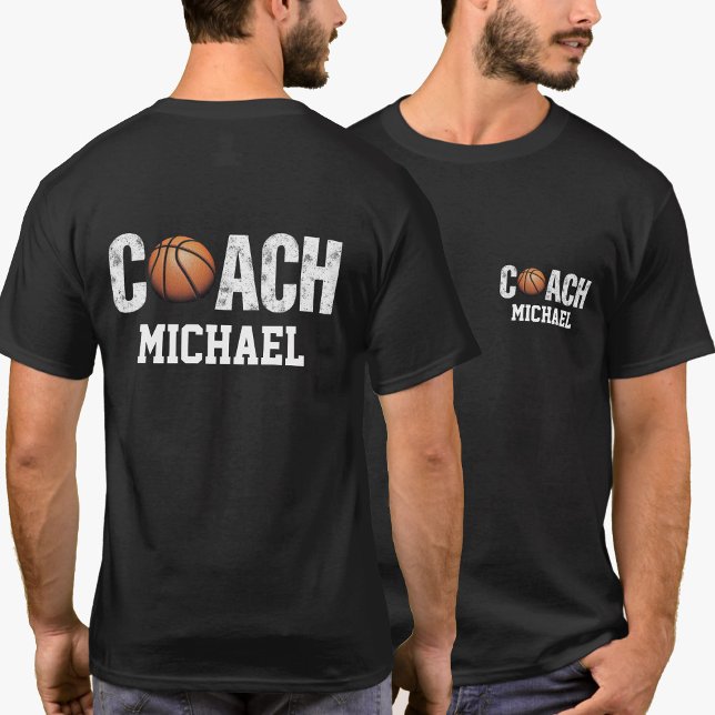 T-shirt Nom personnalisé Autocar de basket-ball arrière et (Créateur téléchargé)
