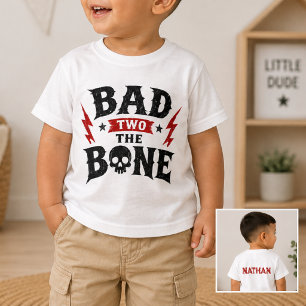 T-shirt Nom personnalisé Bad Two the Bone Rock and Roll